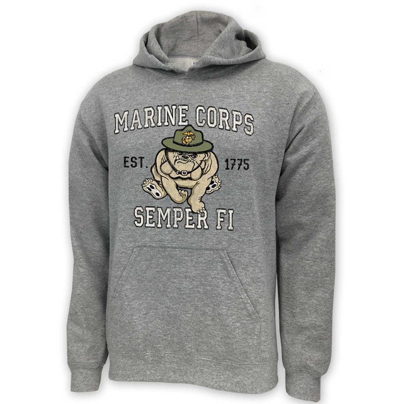 MARINES RETRO MASCOT HOODIE TAMRH-GY-SW