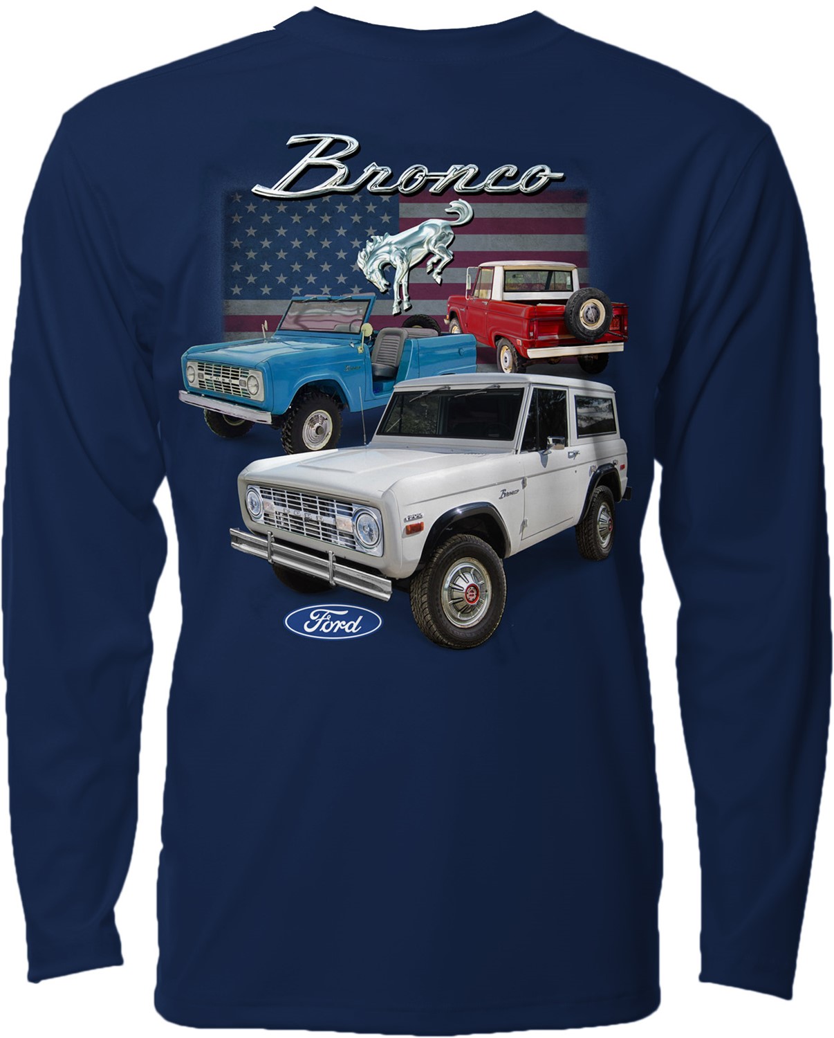 3 BRONCOS WITH FLAG LS FM3BF-U-ALS