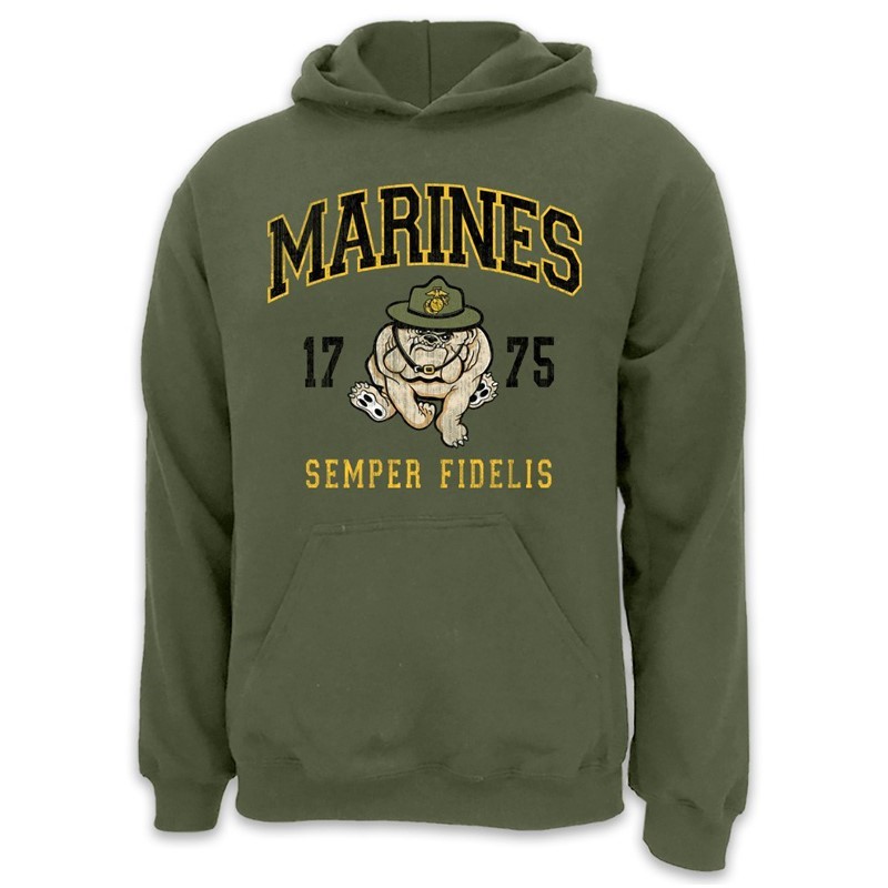 MARINES ARCH BULLDOG HOODIE TAHLM-G-SW